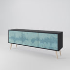 SKY WASH TV-Lowboard mit 3 Türen in Schwarz