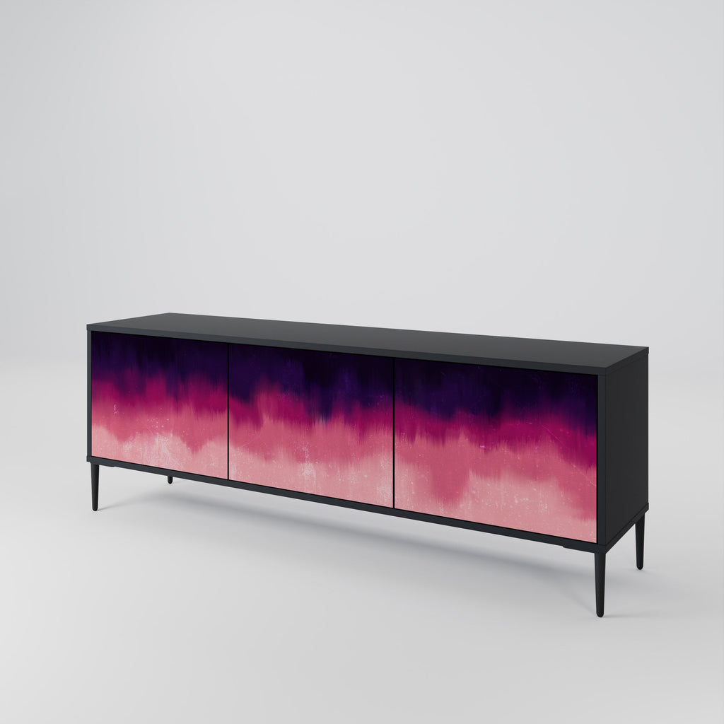 AURORA BOREALIS 3-türiger TV-Ständer in Schwarz