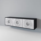 SOLID CIRCLES TV-Lowboard mit 3 Türen in Schwarz