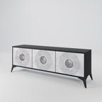 SOLID CIRCLES TV-Lowboard mit 3 Türen in Schwarz