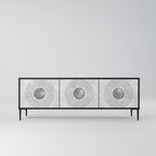 SOLID CIRCLES TV-Lowboard mit 3 Türen in Schwarz