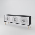 SOLID CIRCLES TV-Lowboard mit 3 Türen in Schwarz