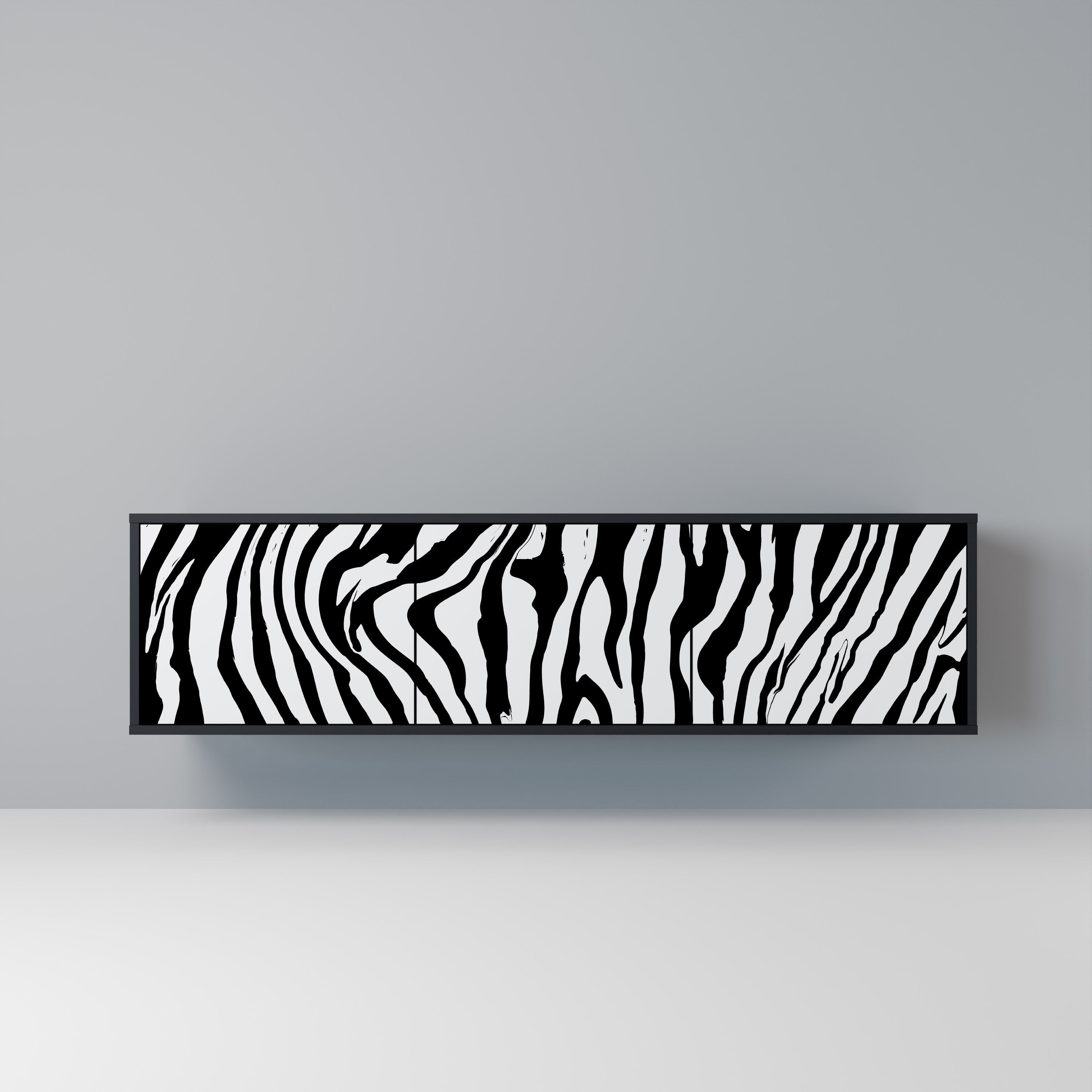 SPLENDID ZEBRA 3-türiger TV-Ständer in Schwarz