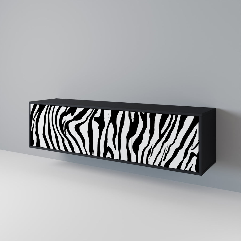 SPLENDID ZEBRA 3-türiger TV-Ständer in Schwarz