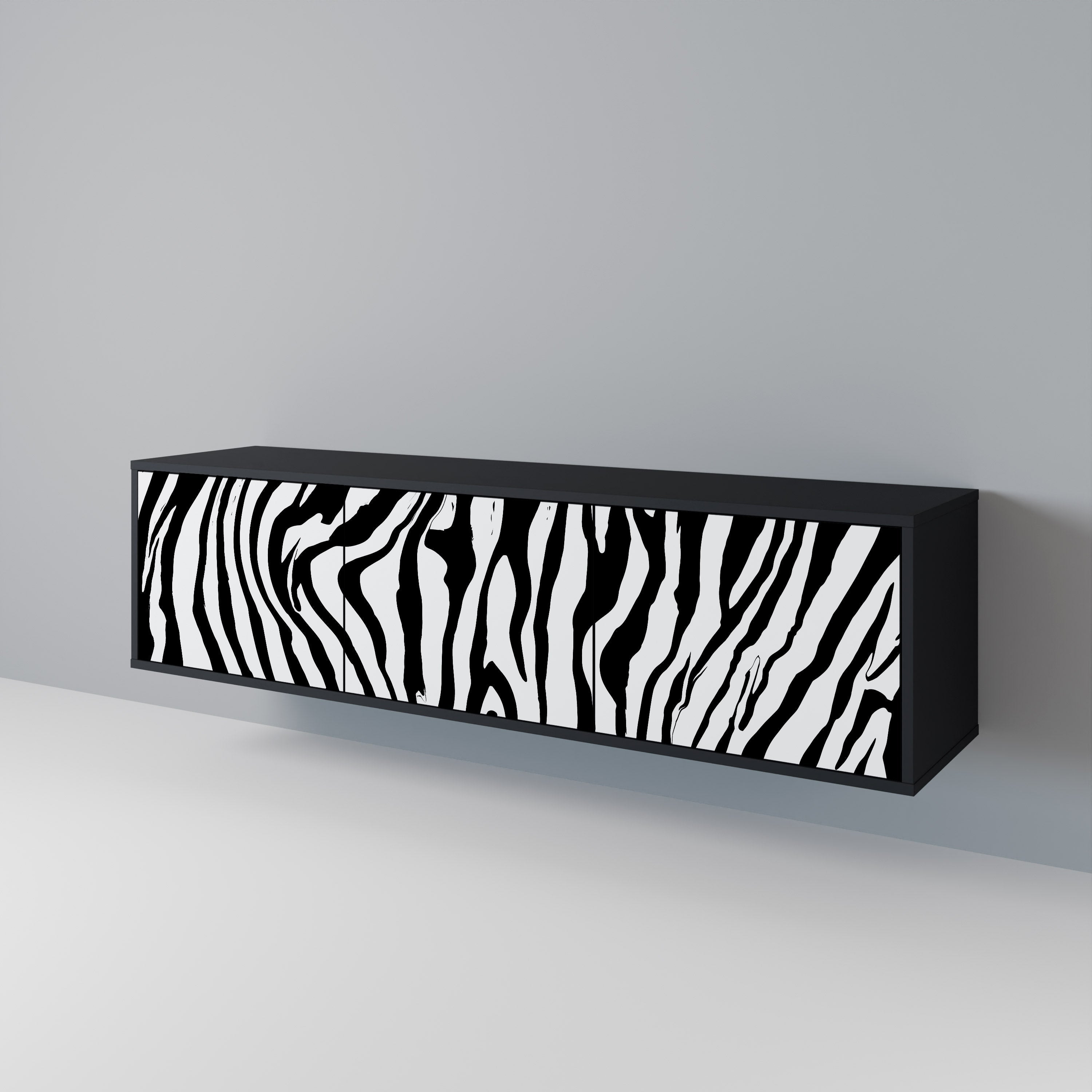 SPLENDID ZEBRA 3-türiger TV-Ständer in Schwarz