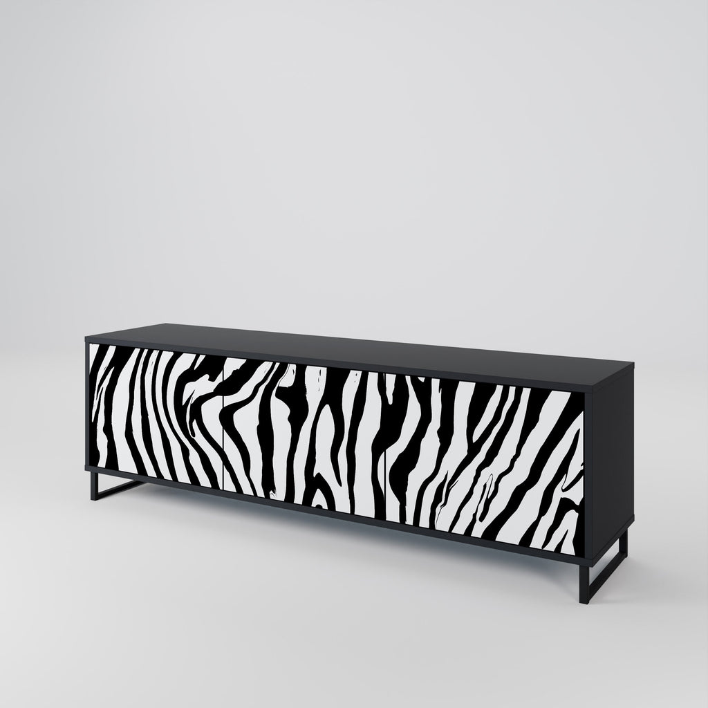 SPLENDID ZEBRA 3-türiger TV-Ständer in Schwarz