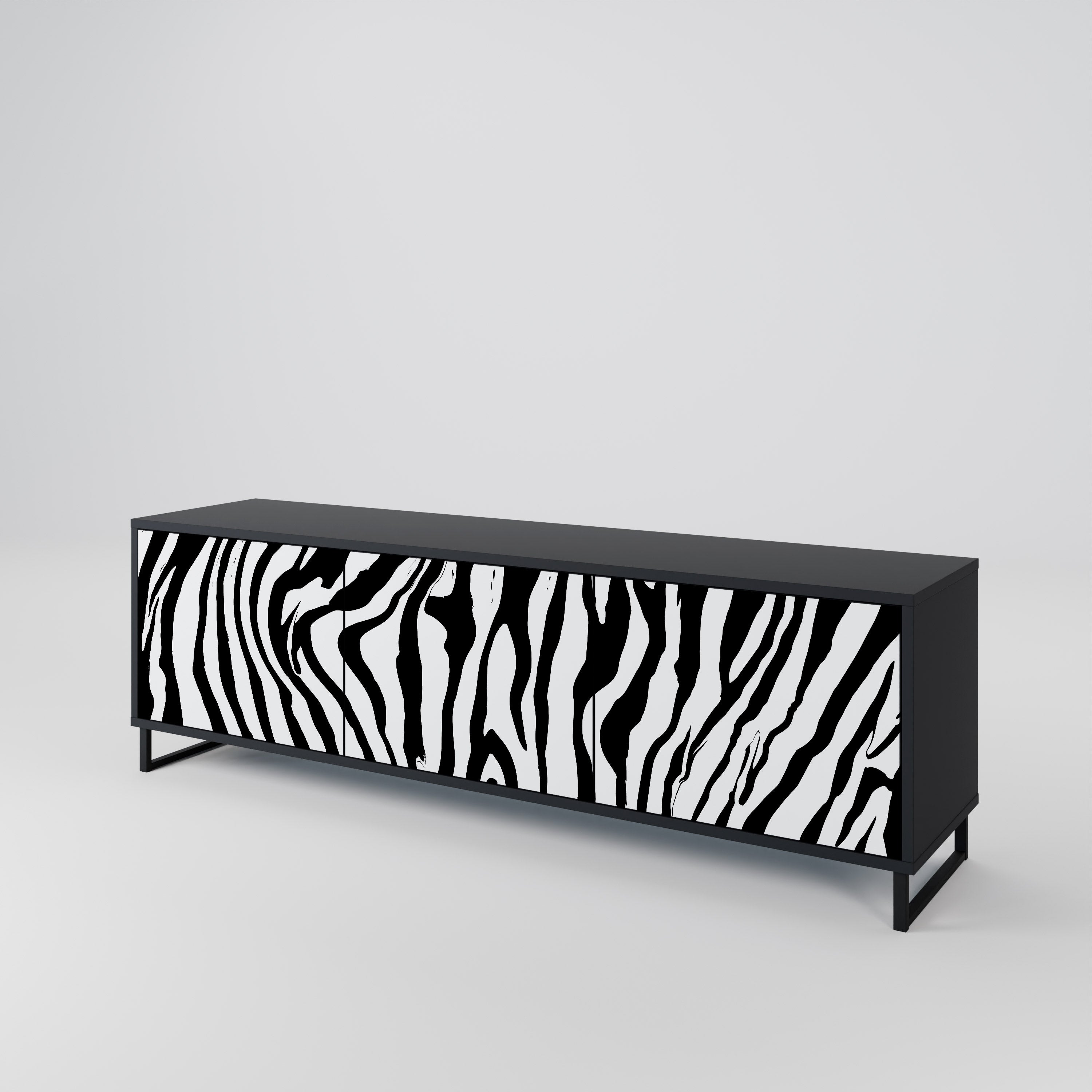 SPLENDID ZEBRA 3-türiger TV-Ständer in Schwarz
