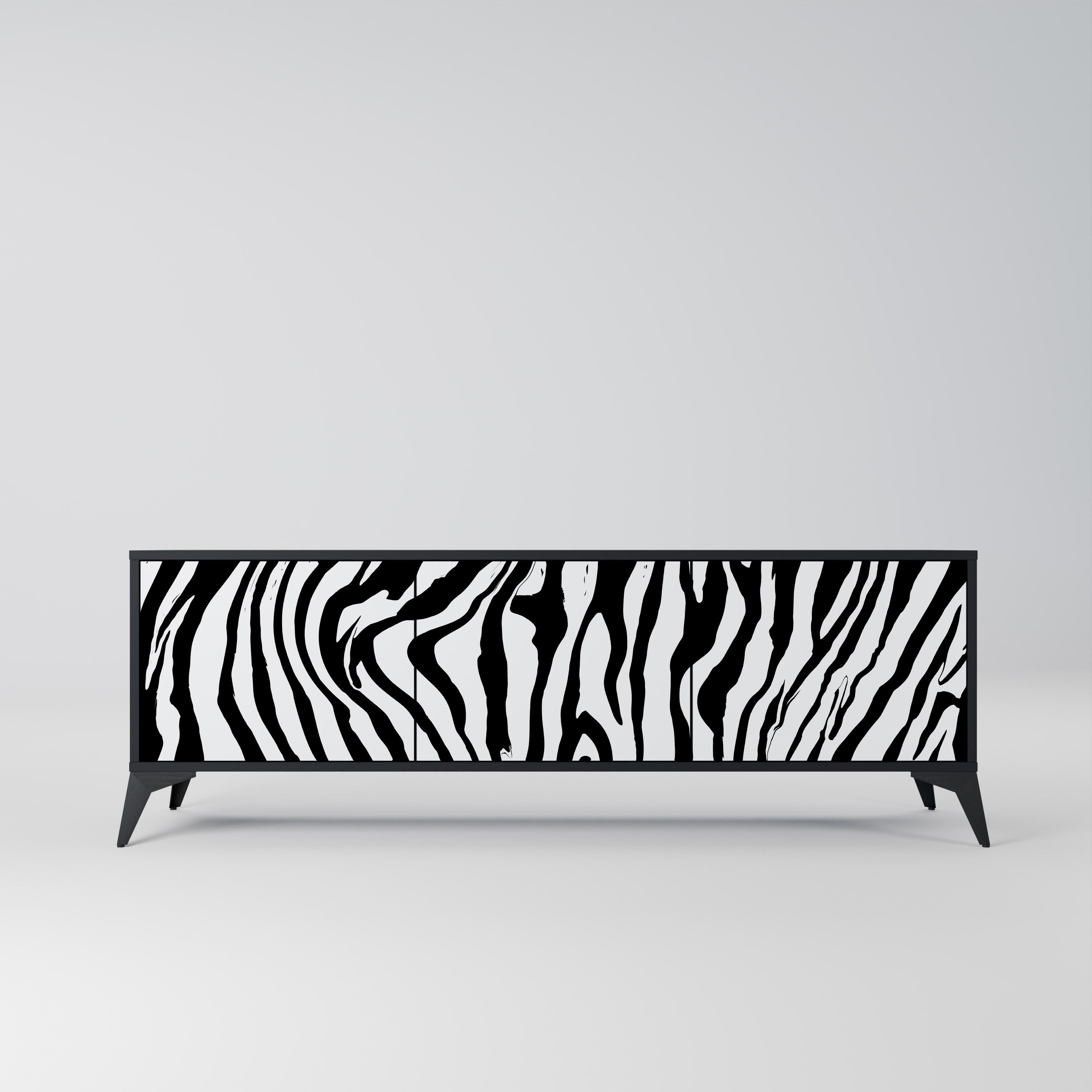 SPLENDID ZEBRA 3-türiger TV-Ständer in Schwarz
