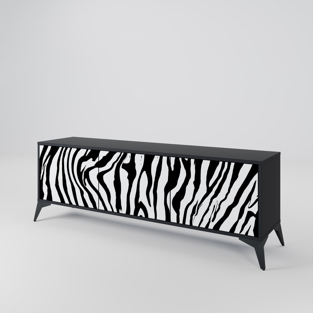 SPLENDID ZEBRA 3-türiger TV-Ständer in Schwarz