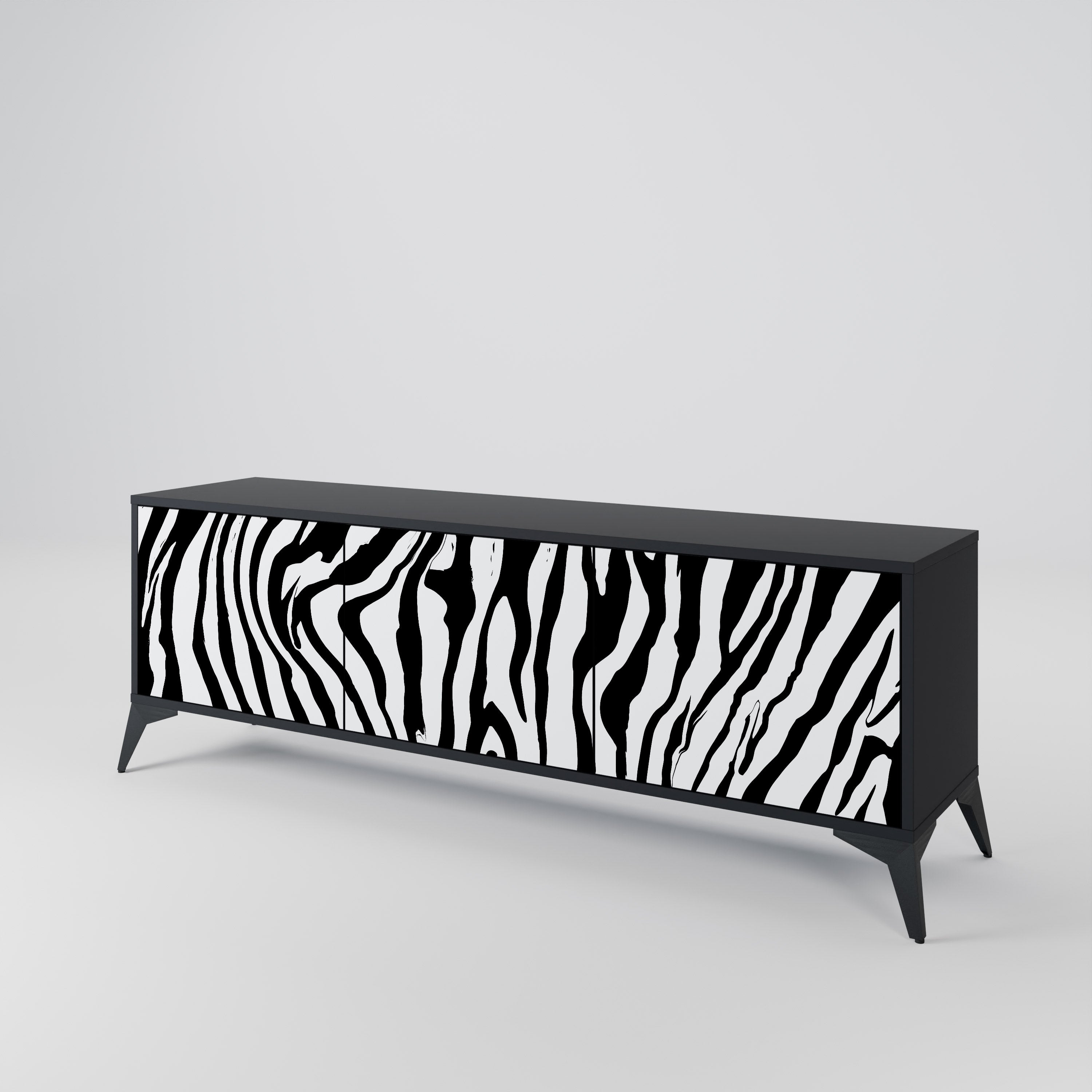 SPLENDID ZEBRA 3-türiger TV-Ständer in Schwarz