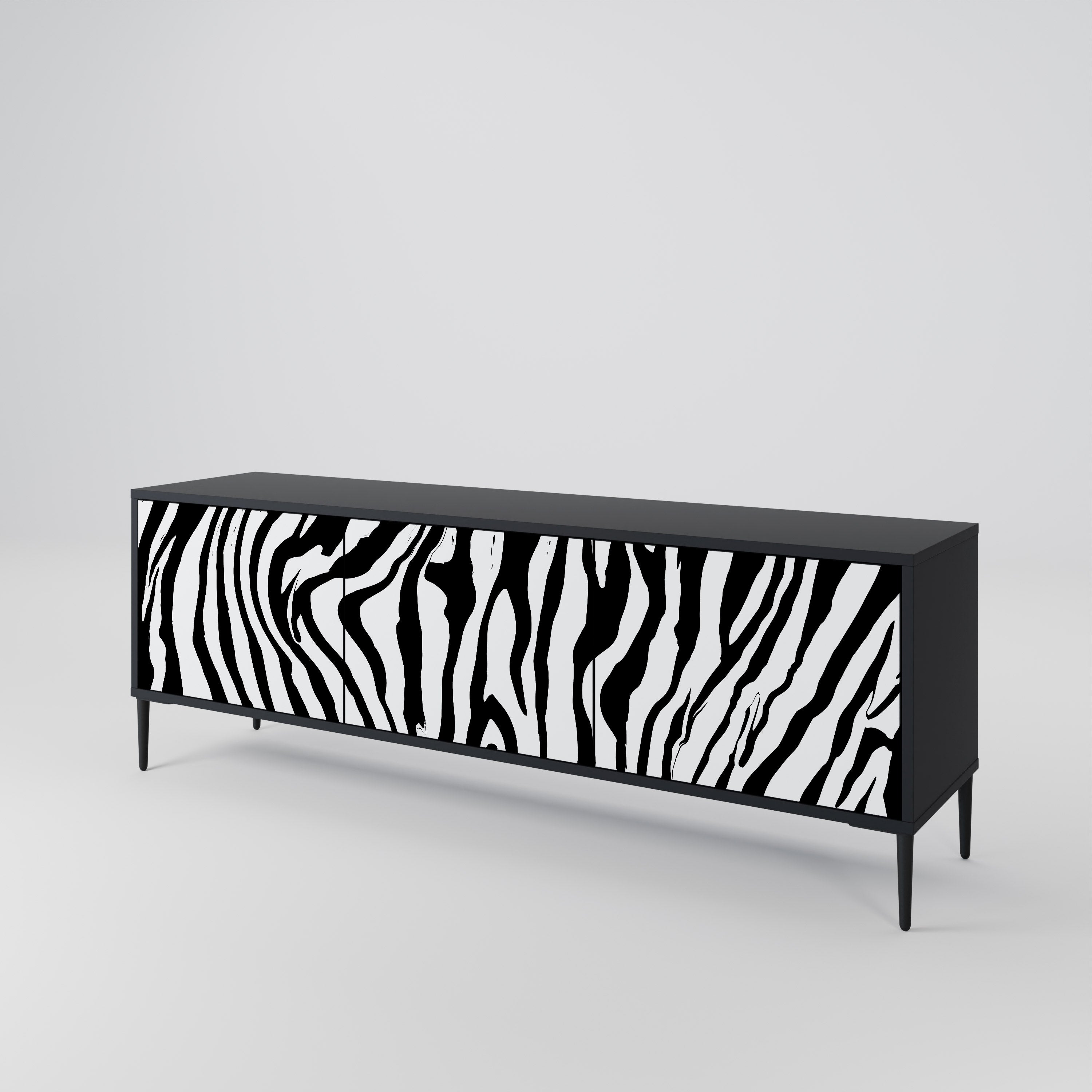 SPLENDID ZEBRA 3-türiger TV-Ständer in Schwarz