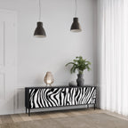 SPLENDID ZEBRA TV-Lowboard mit 3 Türen in Schwarz