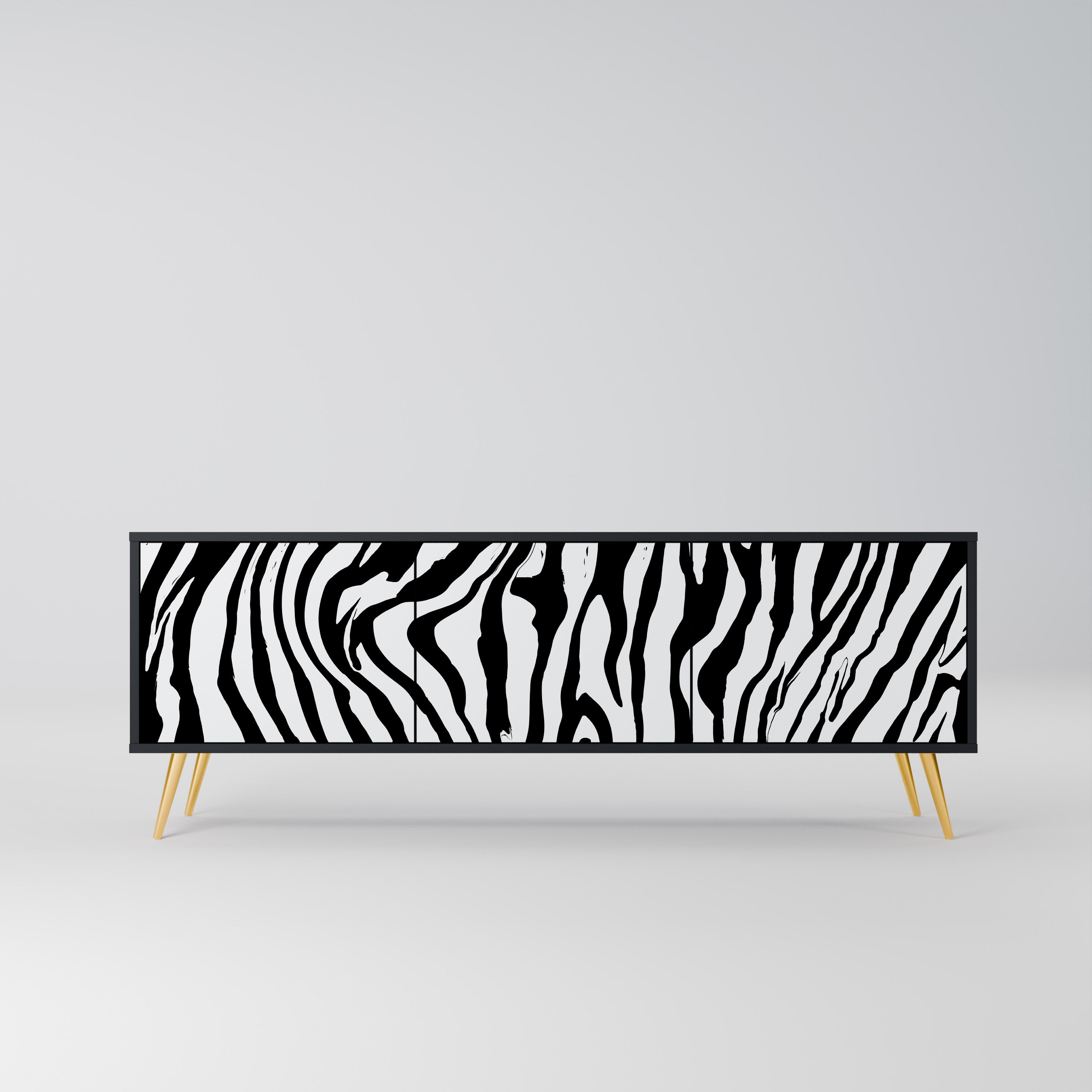 SPLENDID ZEBRA 3-türiger TV-Ständer in Schwarz