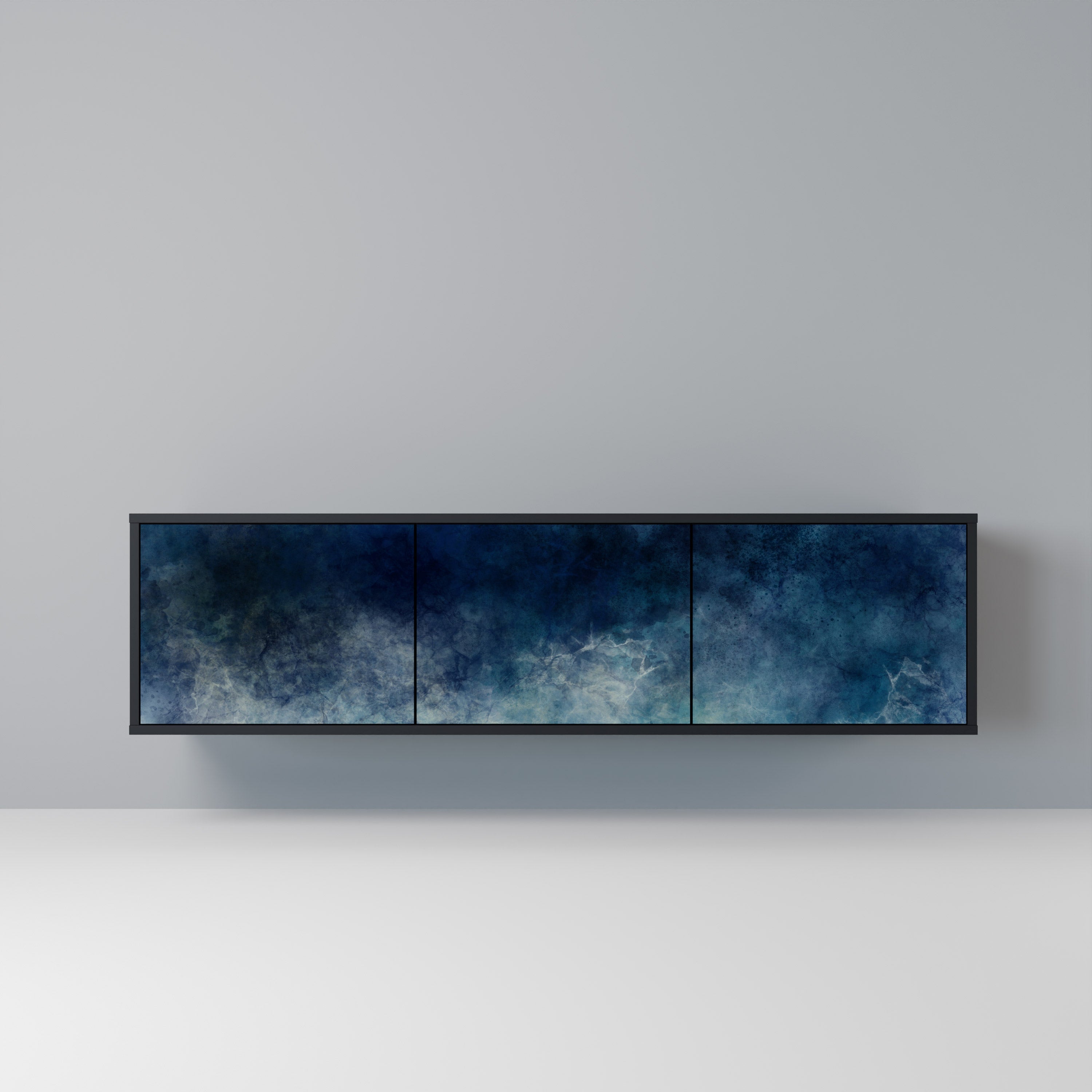CELESTIAL FALL 3-türiger TV-Ständer in Schwarz