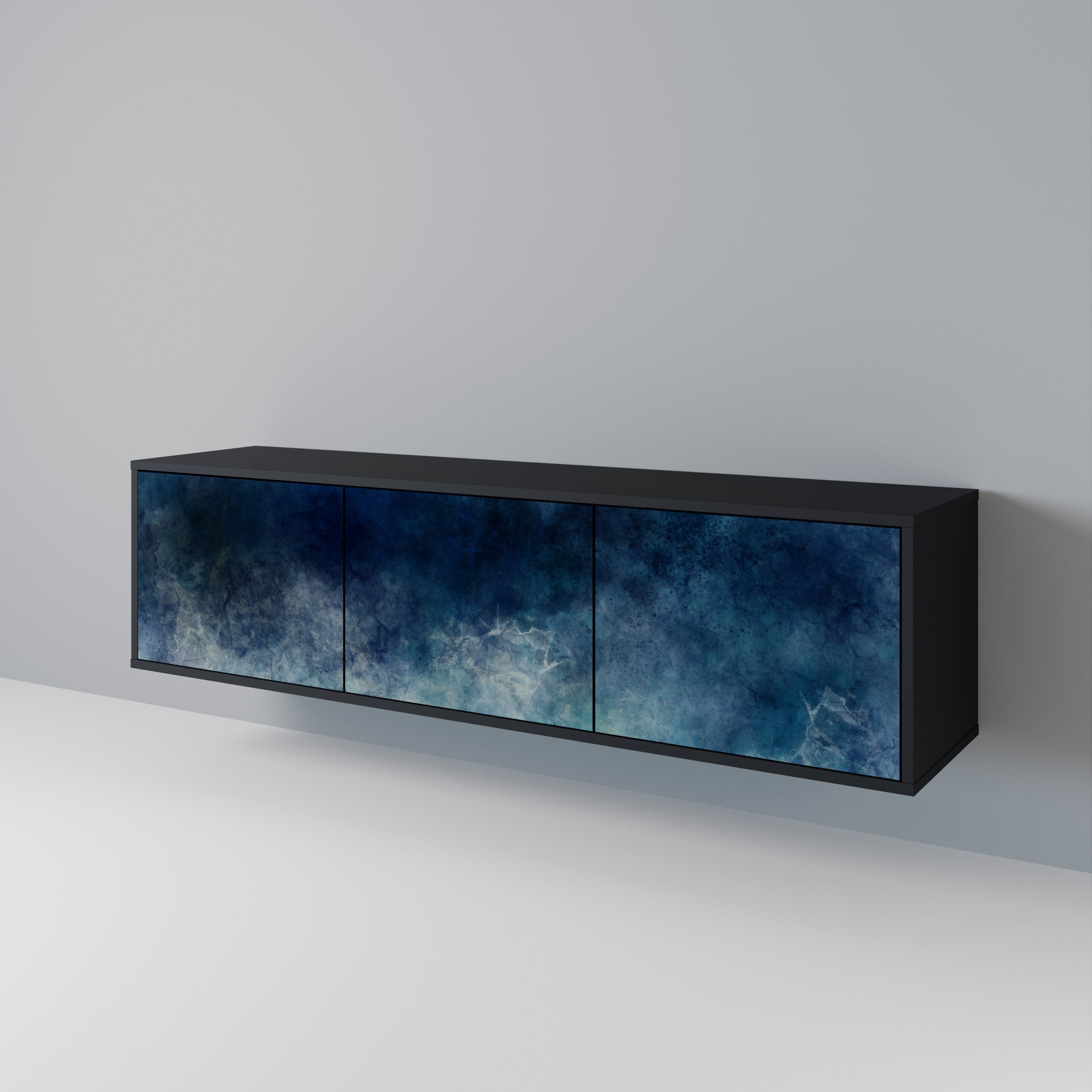 CELESTIAL FALL 3-türiger TV-Ständer in Schwarz