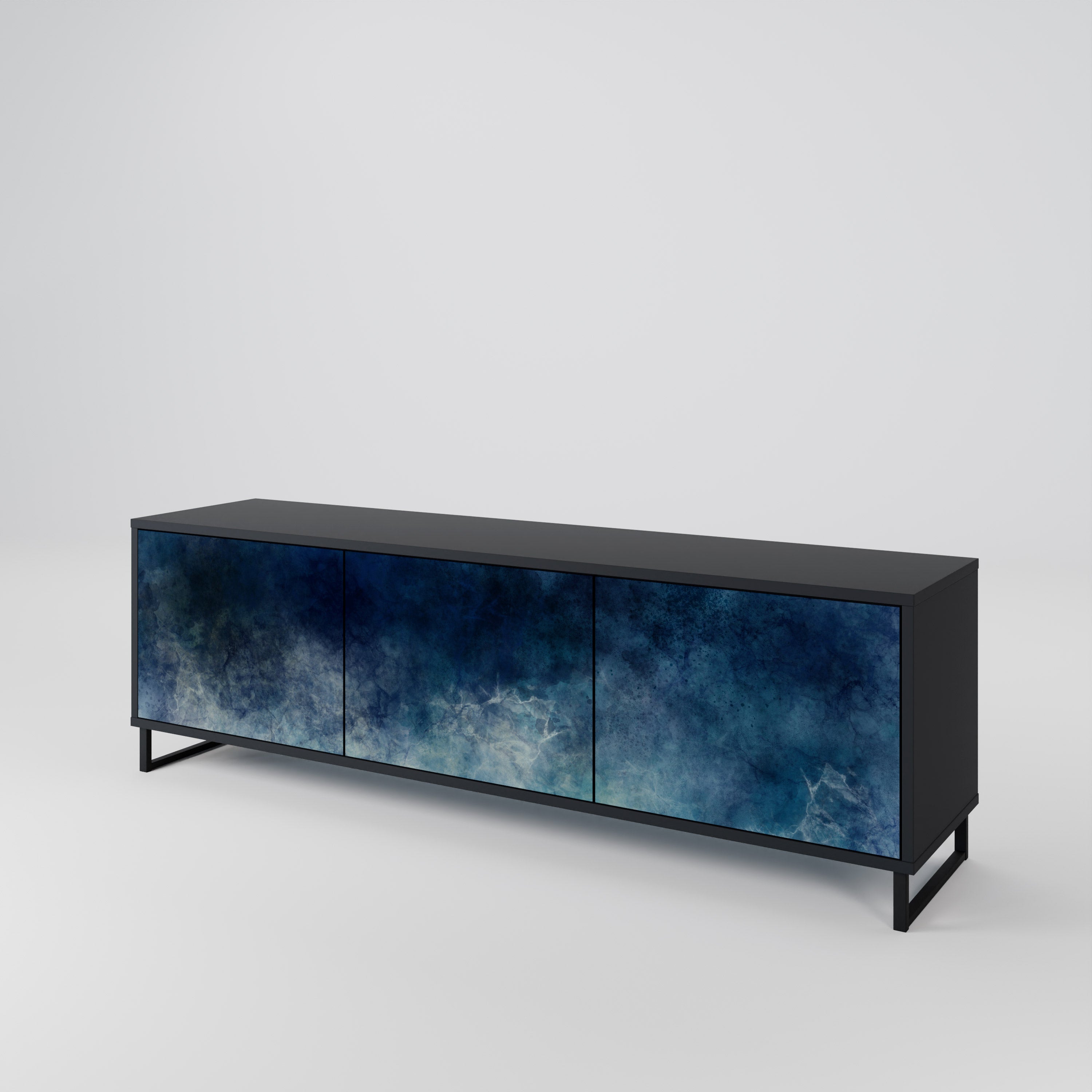 CELESTIAL FALL 3-türiger TV-Ständer in Schwarz