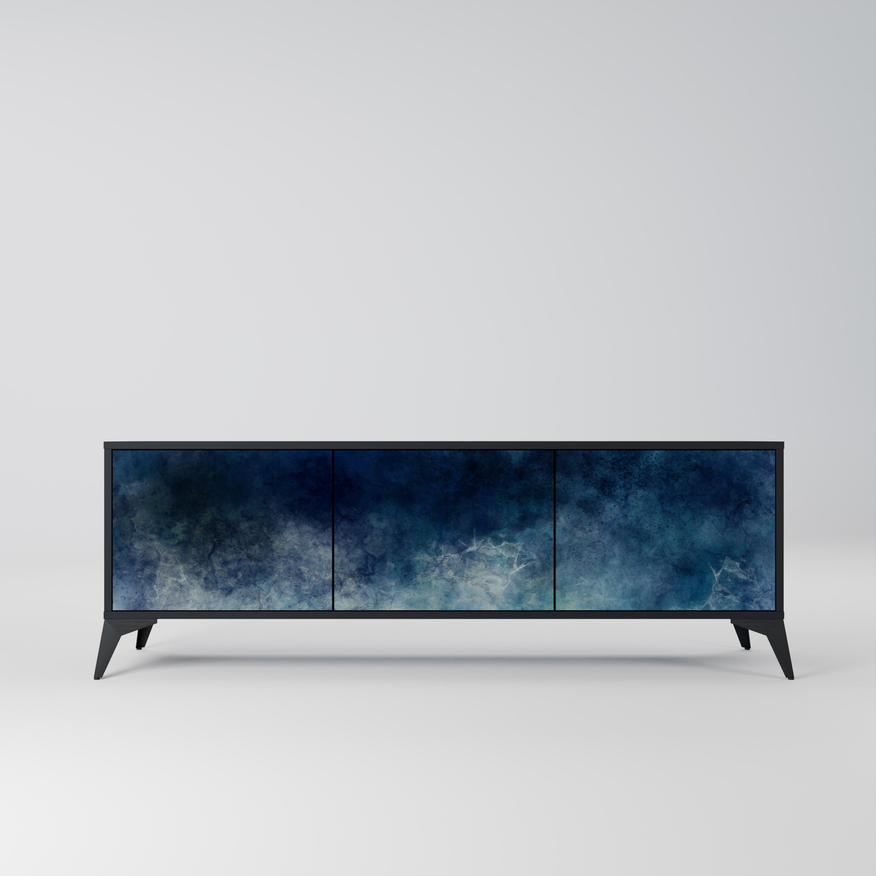 CELESTIAL FALL 3-türiger TV-Ständer in Schwarz