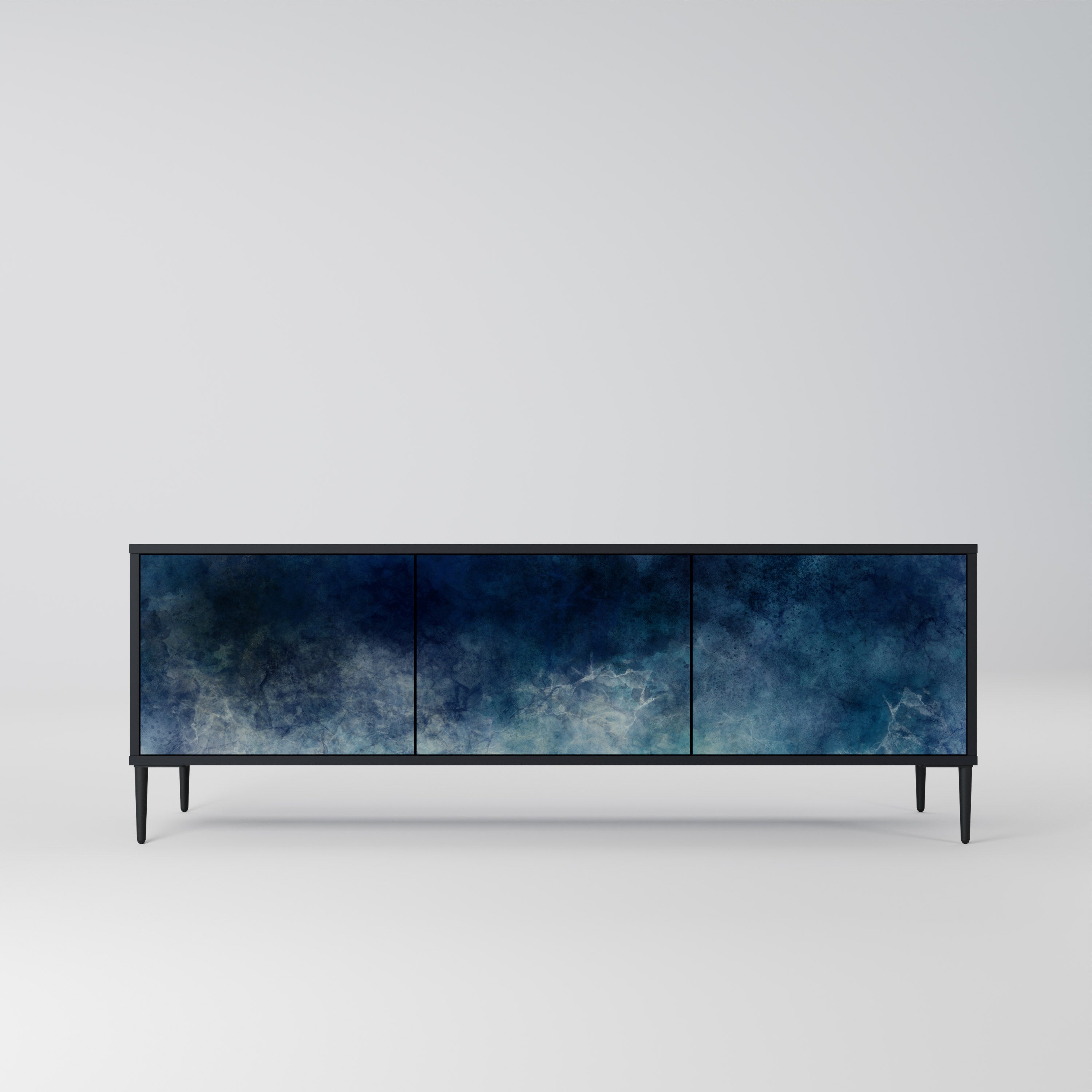 CELESTIAL FALL 3-türiger TV-Ständer in Schwarz