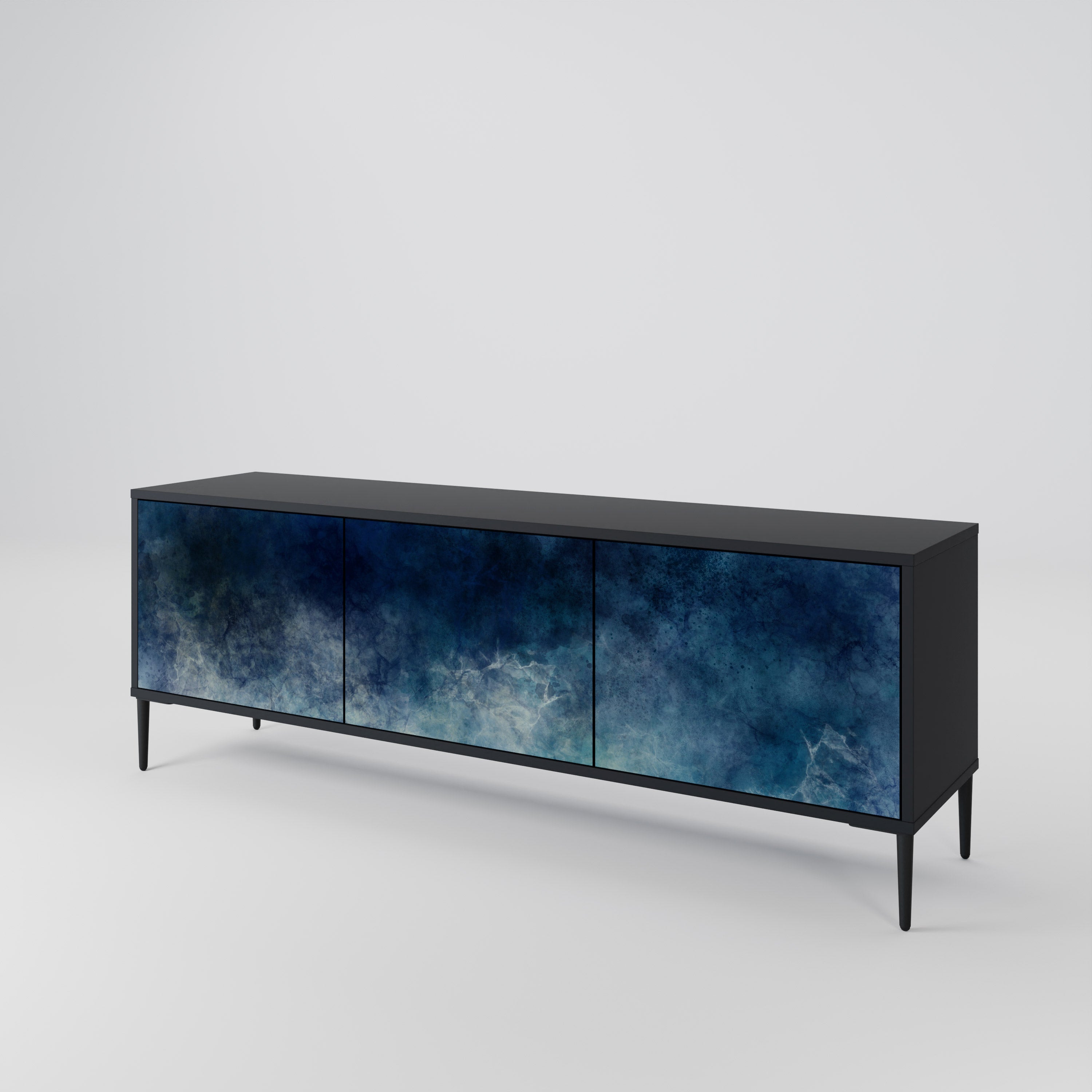 CELESTIAL FALL 3-türiger TV-Ständer in Schwarz