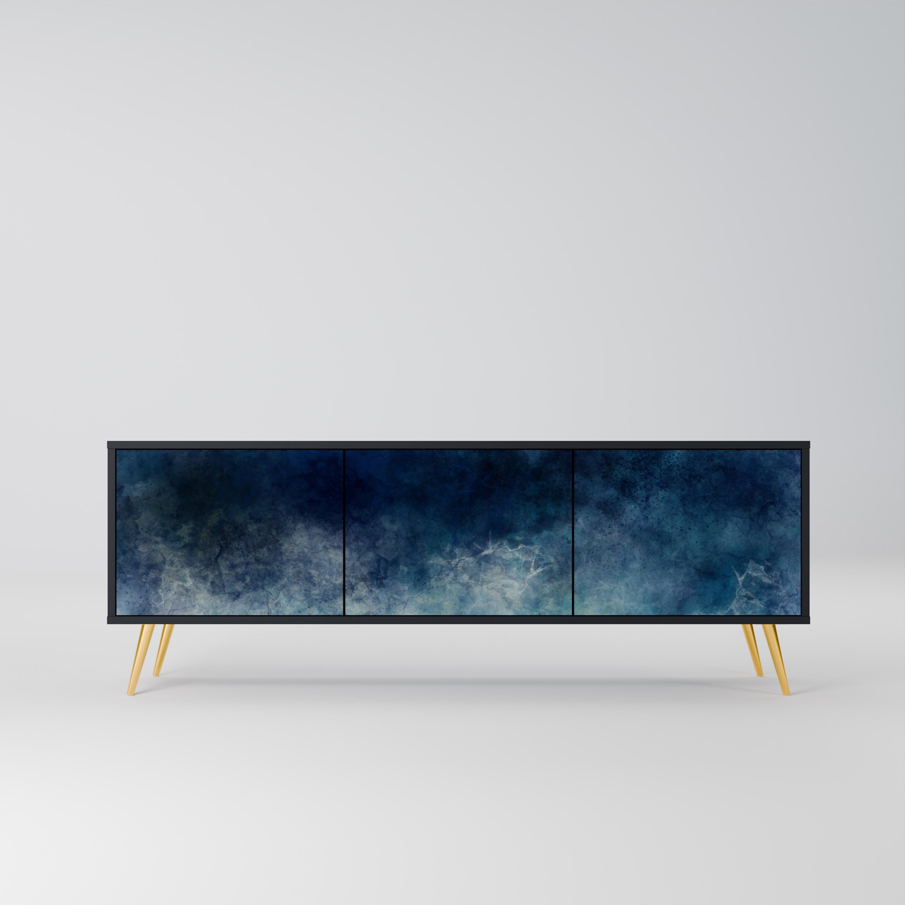 CELESTIAL FALL 3-türiger TV-Ständer in Schwarz