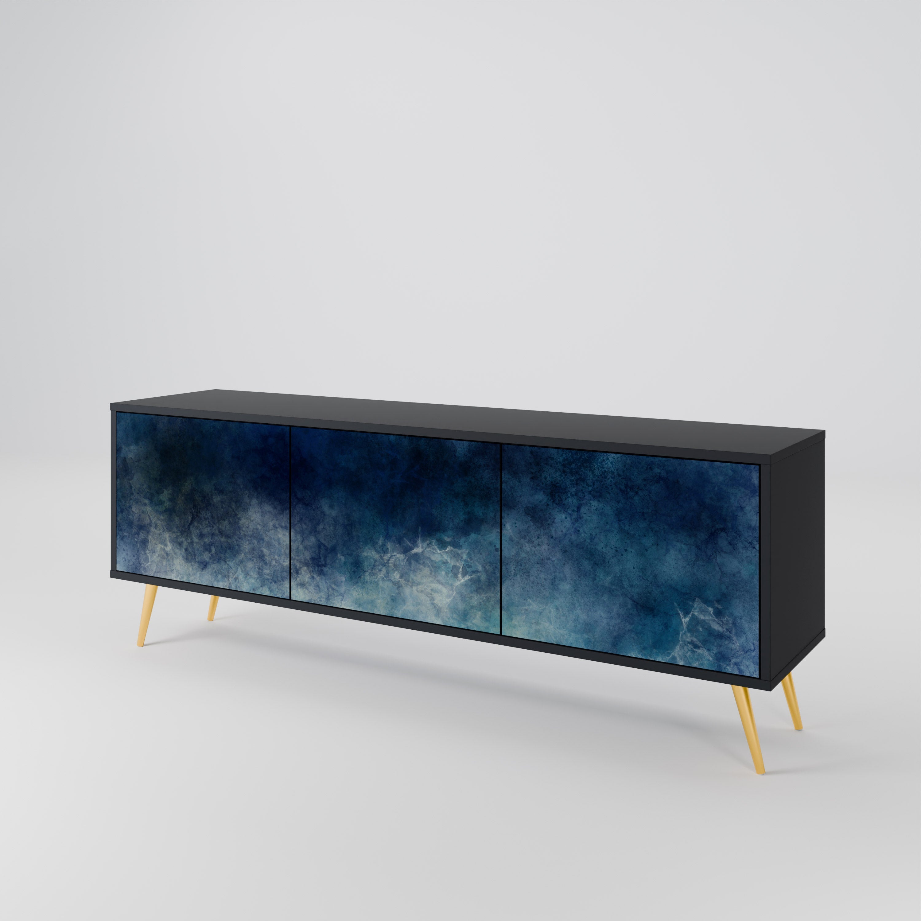 CELESTIAL FALL 3-türiger TV-Ständer in Schwarz