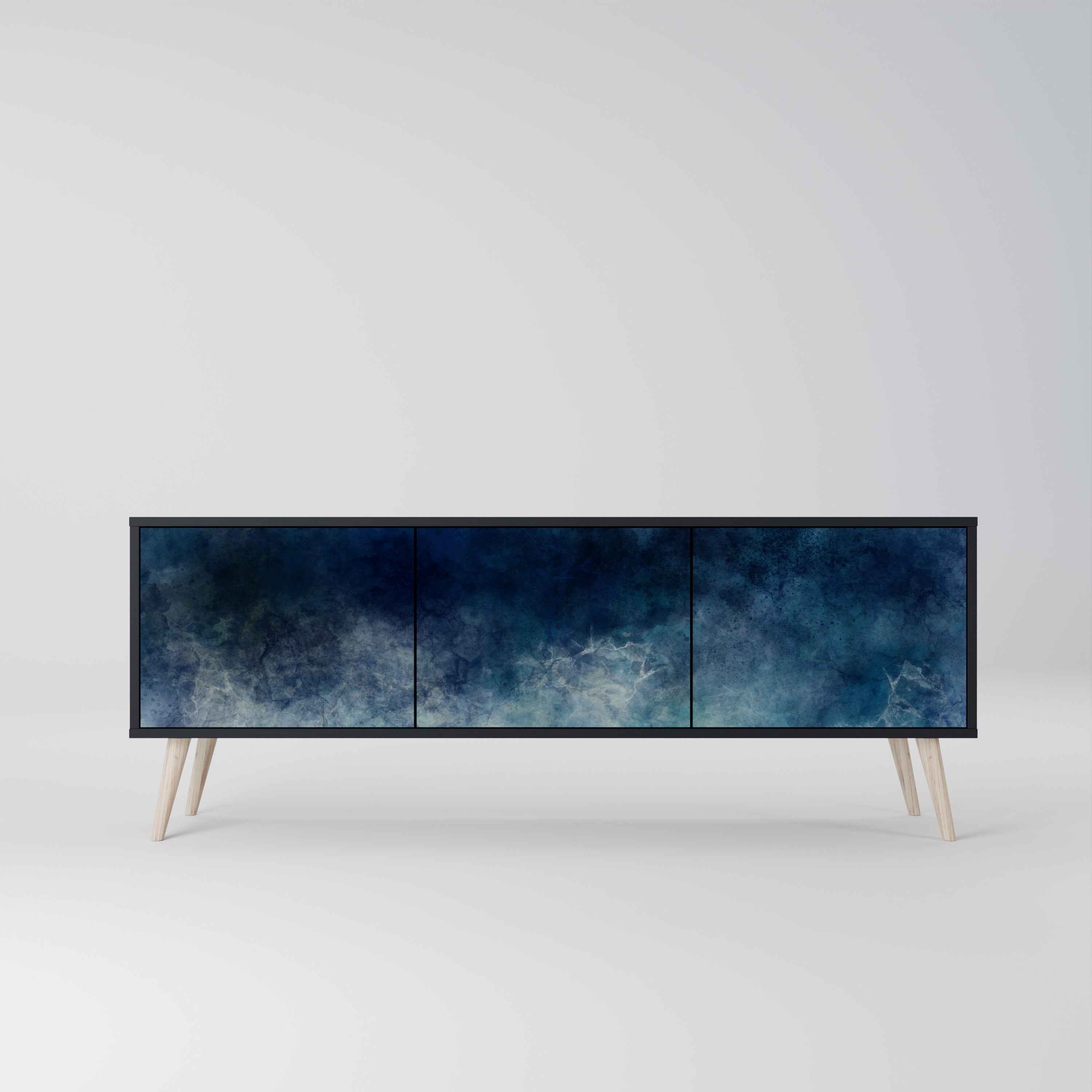CELESTIAL FALL 3-türiger TV-Ständer in Schwarz