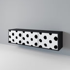 SLIPPING MINUTES TV-Lowboard mit 3 Türen in Schwarz