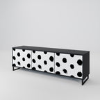 SLIPPING MINUTES TV-Lowboard mit 3 Türen in Schwarz