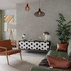 SLIPPING MINUTES TV-Lowboard mit 3 Türen in Schwarz