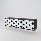 SLIPPING MINUTES TV-Lowboard mit 3 Türen in Schwarz