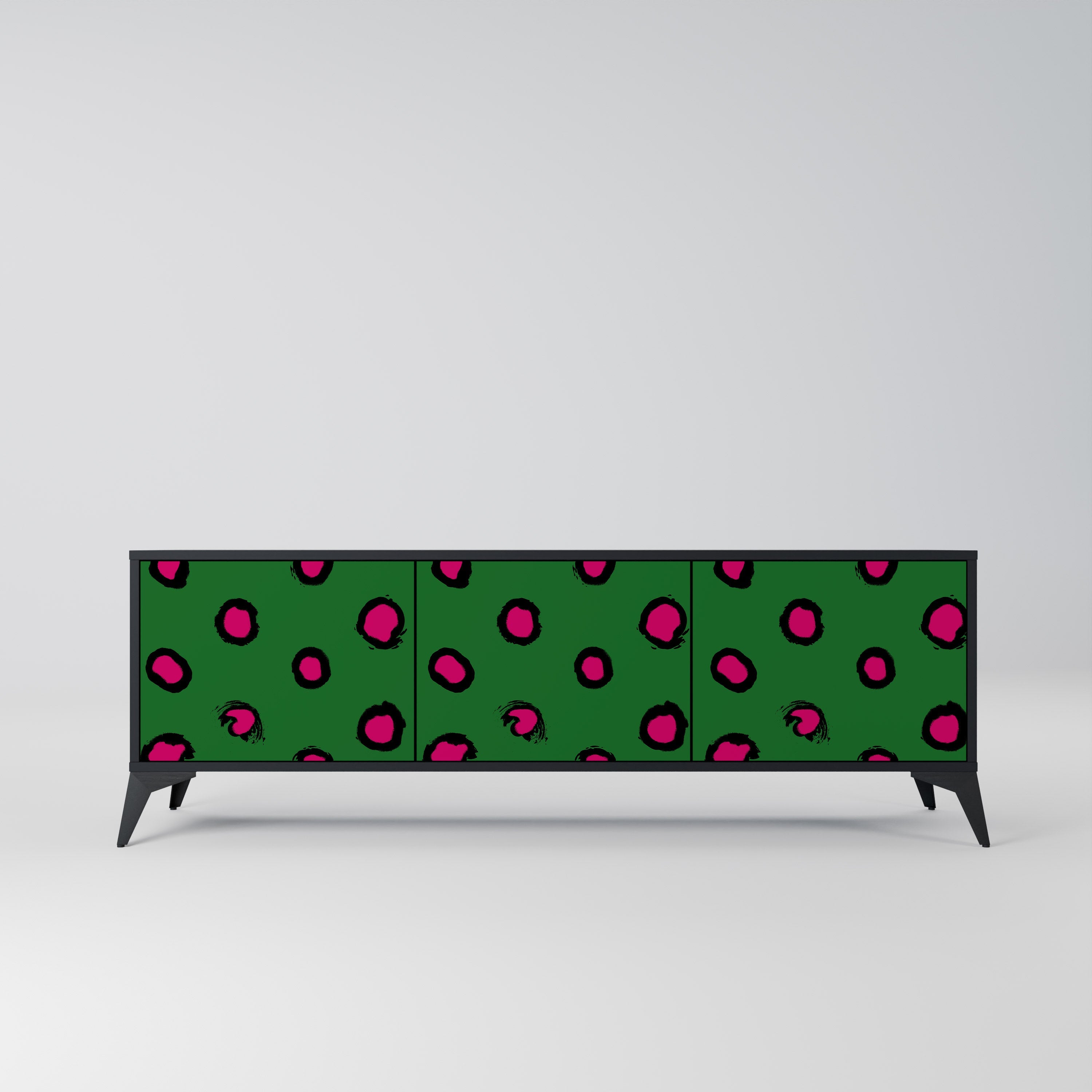 FUNKY SPOTS 3-türiger TV-Ständer in Schwarz