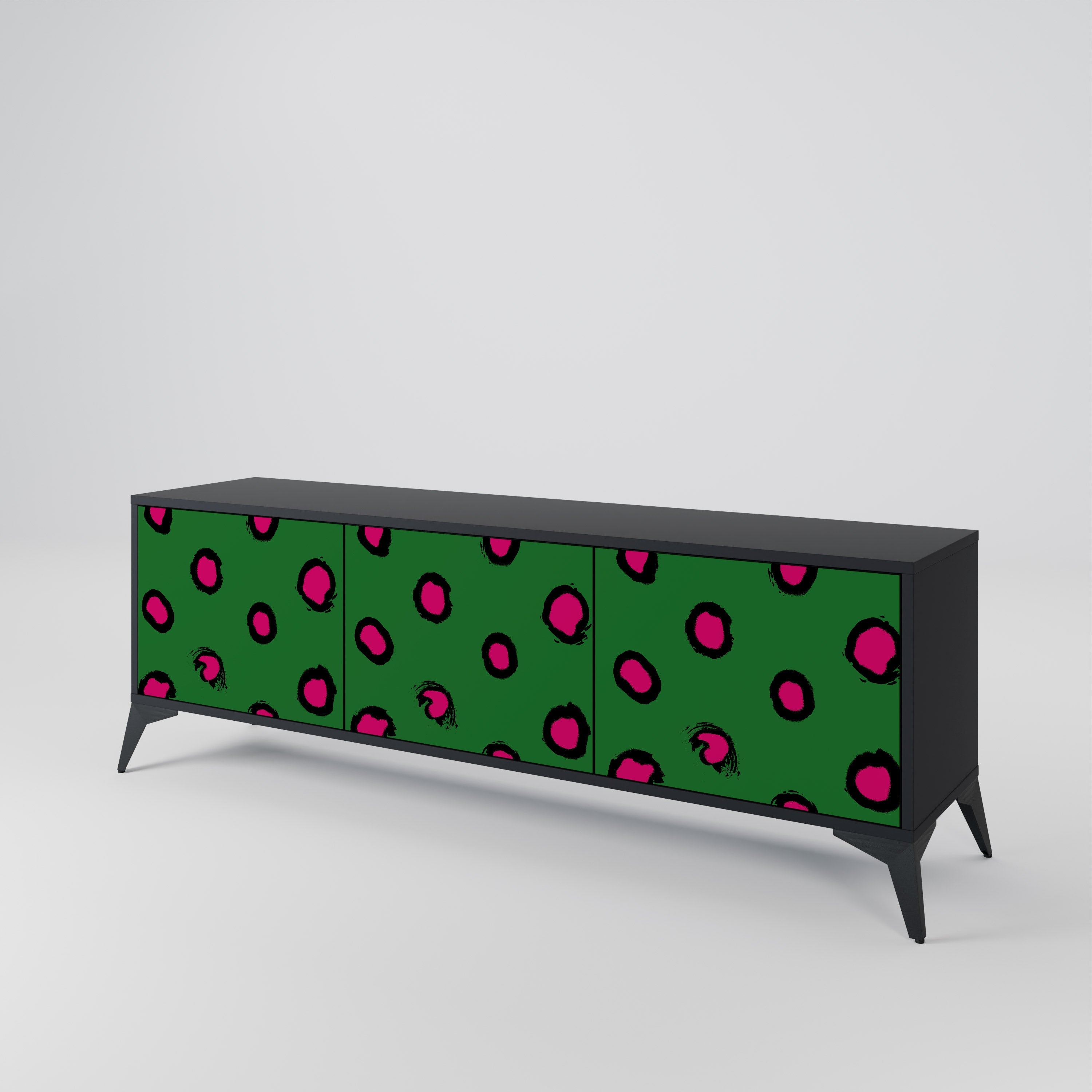 FUNKY SPOTS 3-türiger TV-Ständer in Schwarz