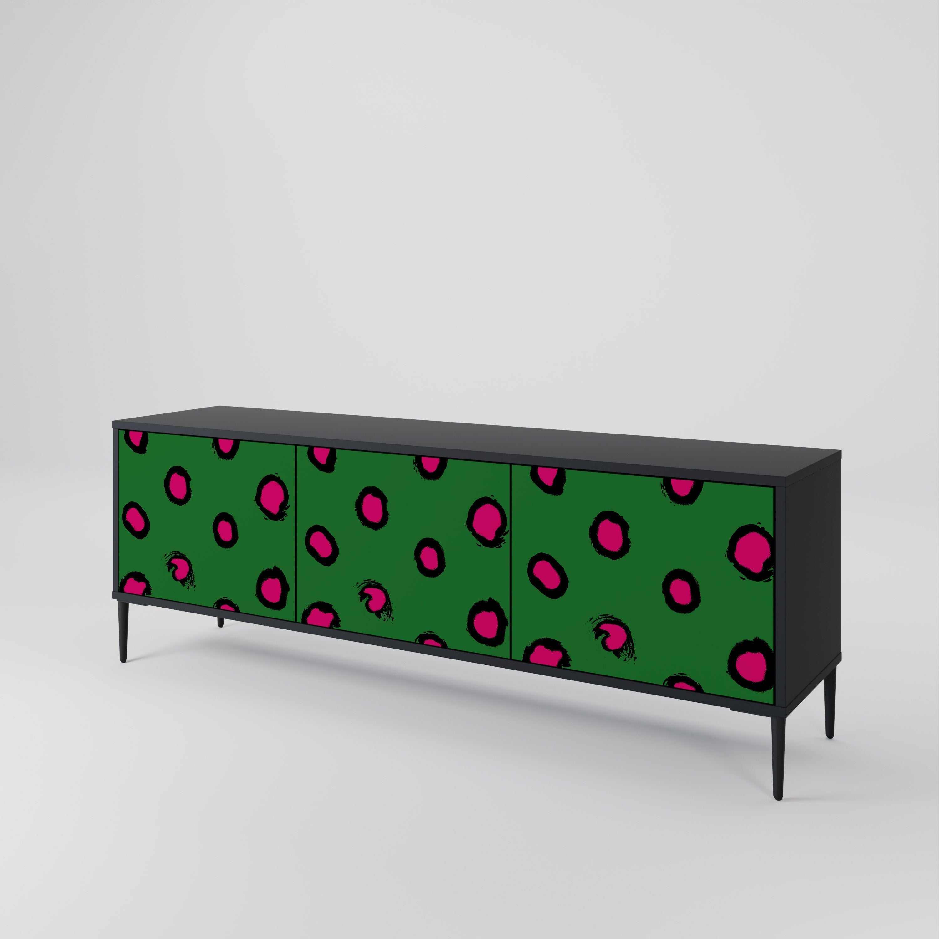 FUNKY SPOTS 3-türiger TV-Ständer in Schwarz