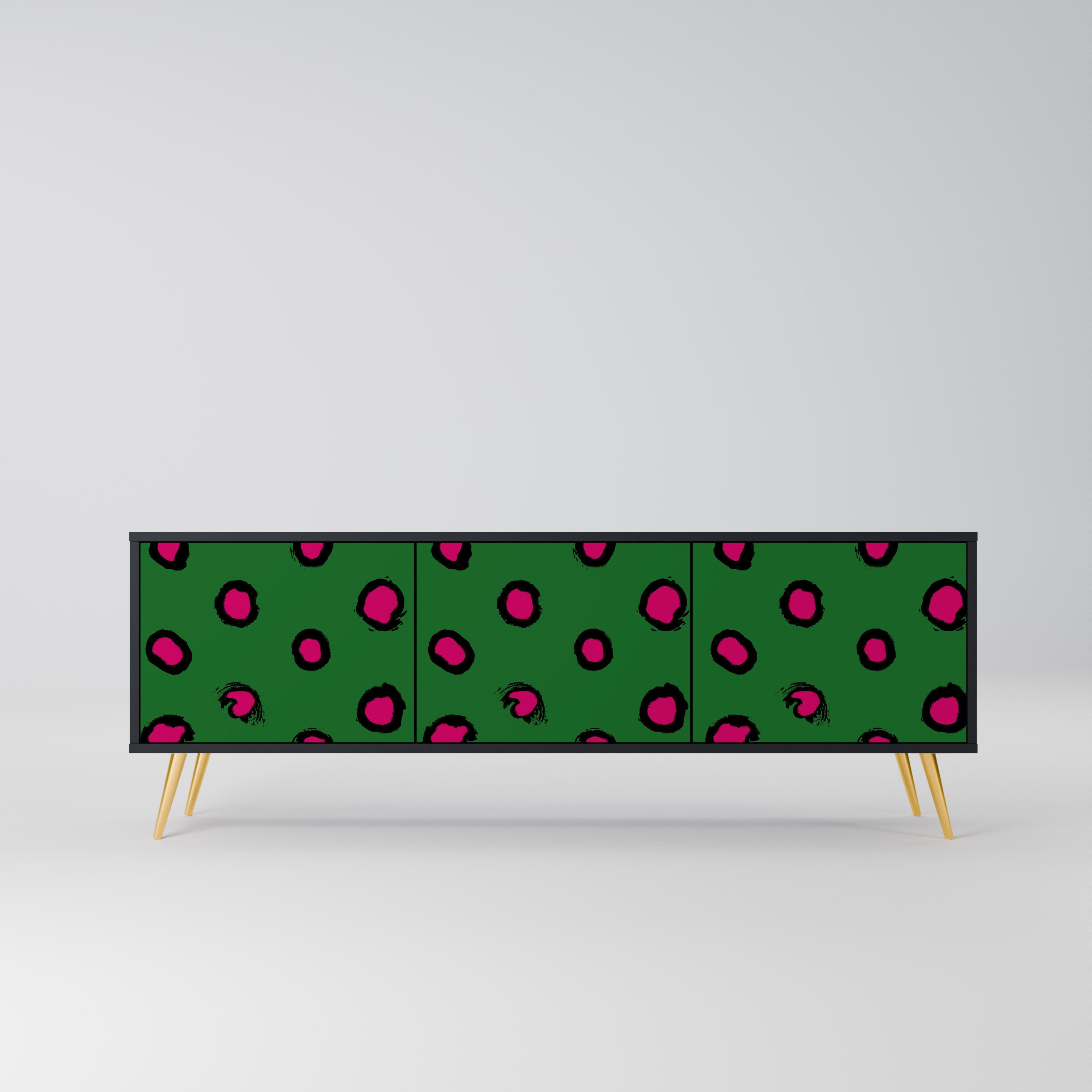 FUNKY SPOTS 3-türiger TV-Ständer in Schwarz