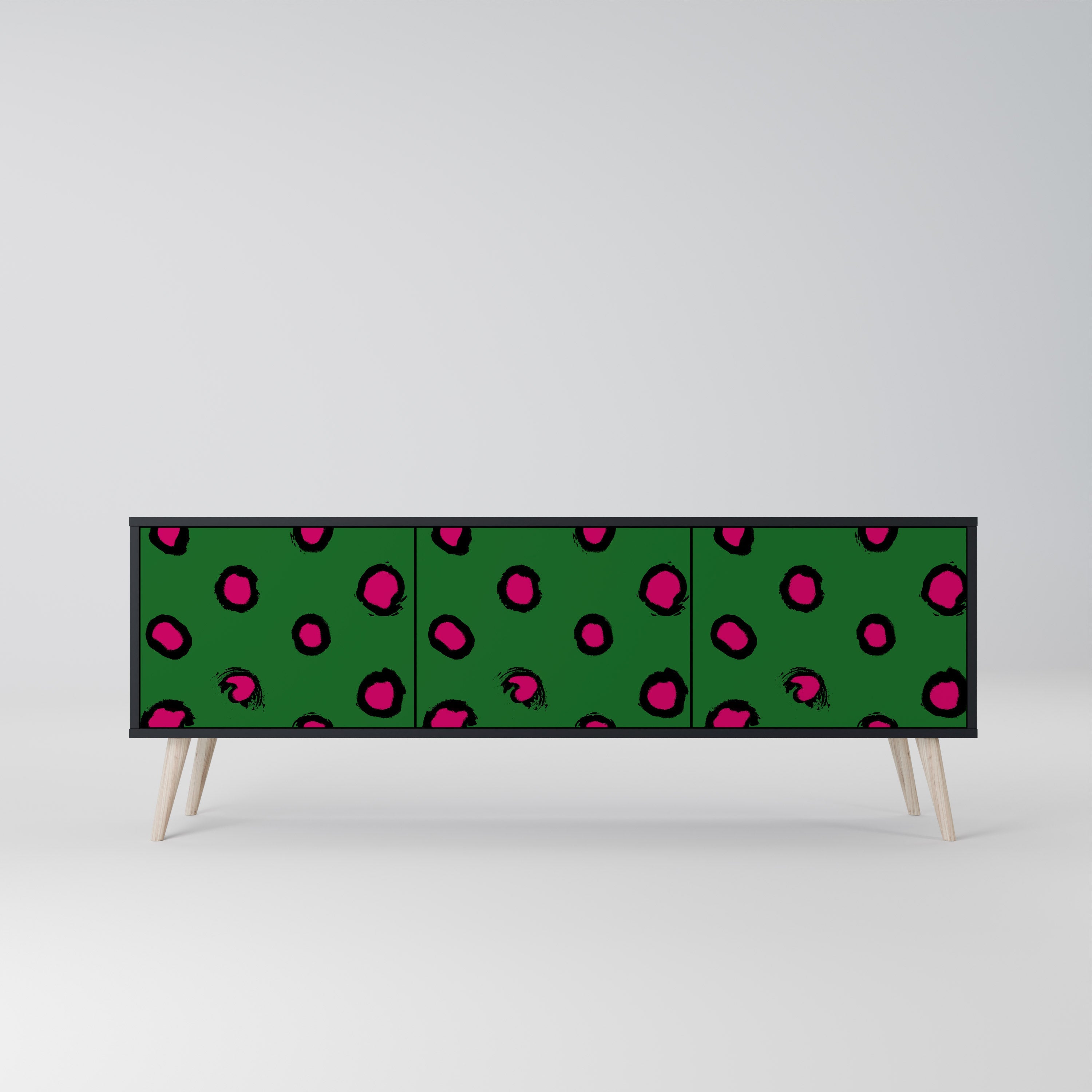FUNKY SPOTS 3-türiger TV-Ständer in Schwarz