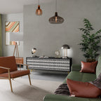 NIGHTY MELODIES TV-Lowboard mit 3 Türen in Schwarz