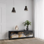 MARBLE OF TOMMORROW TV-Lowboard mit 3 Türen in Schwarz