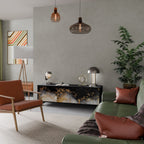 MARBLE OF TOMMORROW TV-Lowboard mit 3 Türen in Schwarz