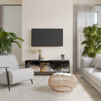 MARBLE OF TOMMORROW TV-Lowboard mit 3 Türen in Schwarz