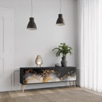 MARBLE OF TOMMORROW TV-Lowboard mit 3 Türen in Schwarz