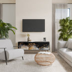 MARBLE OF TOMMORROW TV-Lowboard mit 3 Türen in Schwarz