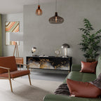 MARBLE OF TOMMORROW TV-Lowboard mit 3 Türen in Schwarz