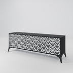 GLOOMY HOST TV-Lowboard mit 3 Türen in Schwarz