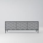 GLOOMY HOST TV-Lowboard mit 3 Türen in Schwarz