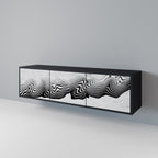 MONOCHROME MIRAGE TV-Lowboard mit 3 Türen in Schwarz