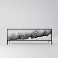 MONOCHROME MIRAGE TV-Lowboard mit 3 Türen in Schwarz