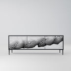 MONOCHROME MIRAGE TV-Lowboard mit 3 Türen in Schwarz