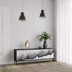 MONOCHROME MIRAGE TV-Lowboard mit 3 Türen in Schwarz