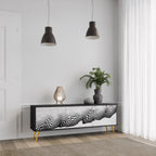 MONOCHROME MIRAGE TV-Lowboard mit 3 Türen in Schwarz