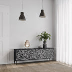 BLINDING LIGHTS TV-Lowboard mit 3 Türen in Schwarz